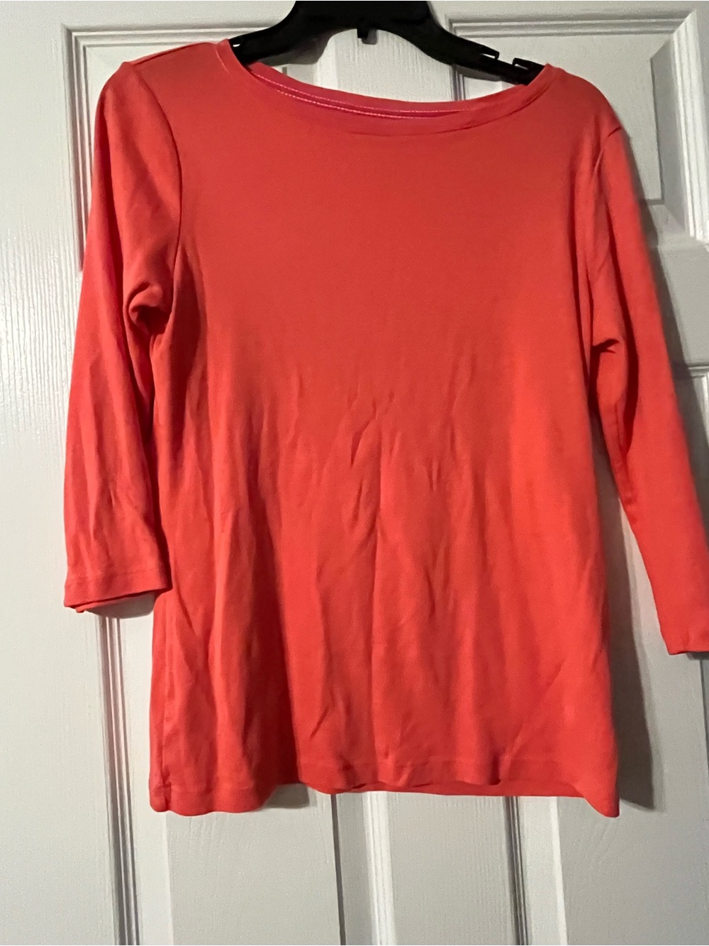 Talbots Coral Long Sleeve Boatneck Top